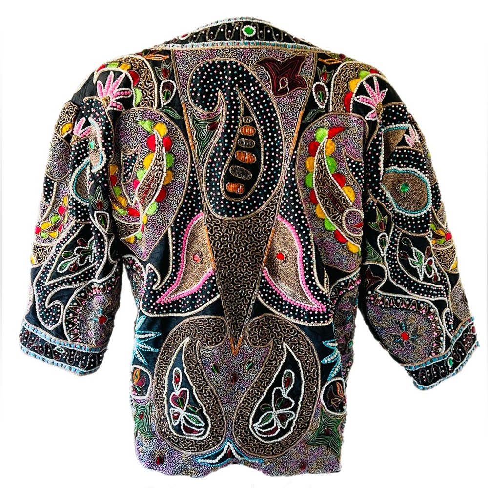 Vintage 80’s-90’s Heavily Beaded Open Concept Coat Top